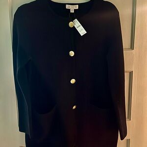 J.Crew Black Knit Sweater with Gold Accents